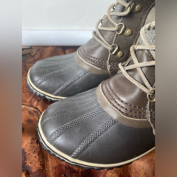 SOREL Carly Conquest I leather duck  boots waterproof size 7 - Picture 4 of 14